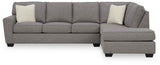 Ferne-Pike Charcoal 2-Piece Sectional with RAF Chaise by Ashley at Eve Furniture