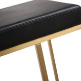 Ferrara Black Performance Vegan Leather and Gold Steel Barstool - Set of 2 by TOV Furniture at Eve Furniture