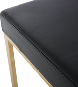 Ferrara Black Performance Vegan Leather and Gold Steel Barstool - Set of 2 by TOV Furniture at Eve Furniture