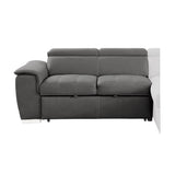 Ferriday Gray 2-Piece Sectional with Adjustable Headrests, Pull-out Bed and Right Chaise with Hidden Storage by Homelegance at Eve Furniture