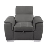 Ferriday Gray Chair with Pull-out Ottoman by Homelegance at Eve Furniture