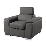 Ferriday Gray Chair with Pull-out Ottoman by Homelegance at Eve Furniture