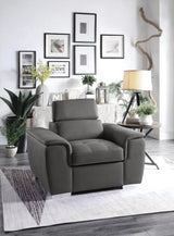 Ferriday Gray Chair with Pull-out Ottoman by Homelegance at Eve Furniture