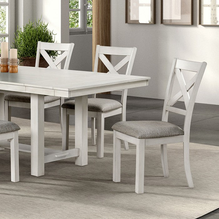 Ferrone Rustic White Oak 7-Piece Dining Table Set by Furniture of America at Eve Furniture