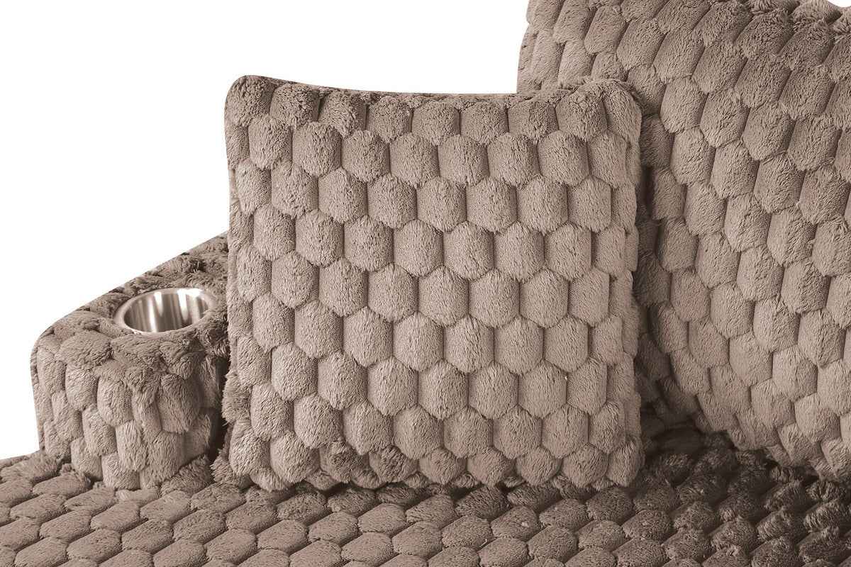 Ferryhill Light Brown 2-Arm Chaise by Furniture of America at Eve Furniture