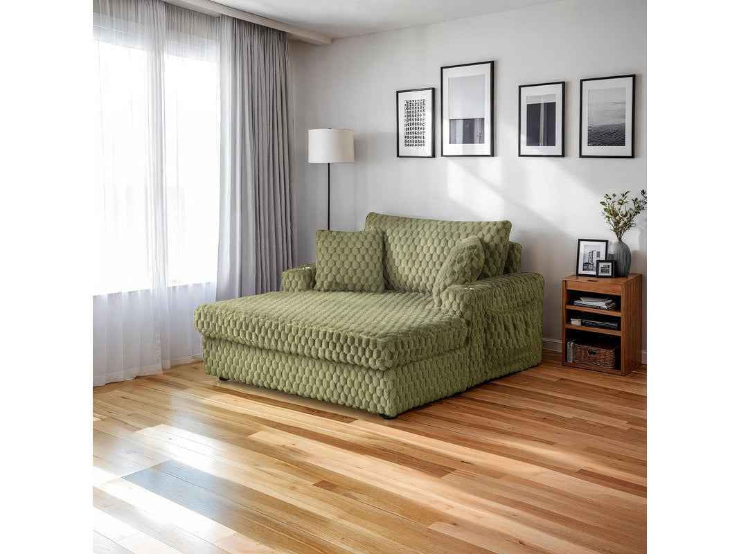 Ferryhill Olive Green 2-Arm Chaise by Furniture of America at Eve Furniture