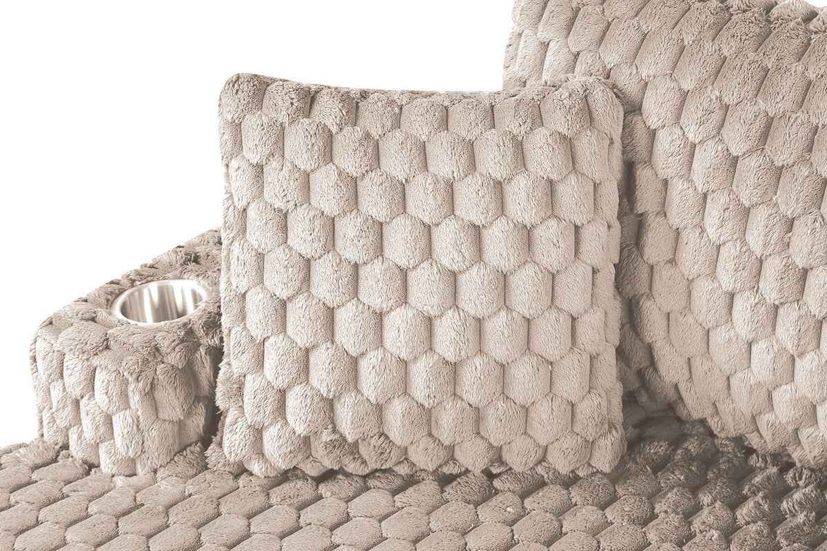 Ferryhill Taupe 2-Arm Chaise by Furniture of America at Eve Furniture