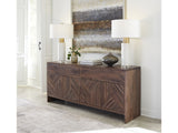 Fevano Four Door Two Drawer Solid Wood Sideboard in Smoked Brown by Modus Furniture at Eve Furniture