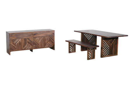 Fevano Solid Wood Rectangular Dining Table in Smoked Brown by Modus Furniture at Eve Furniture