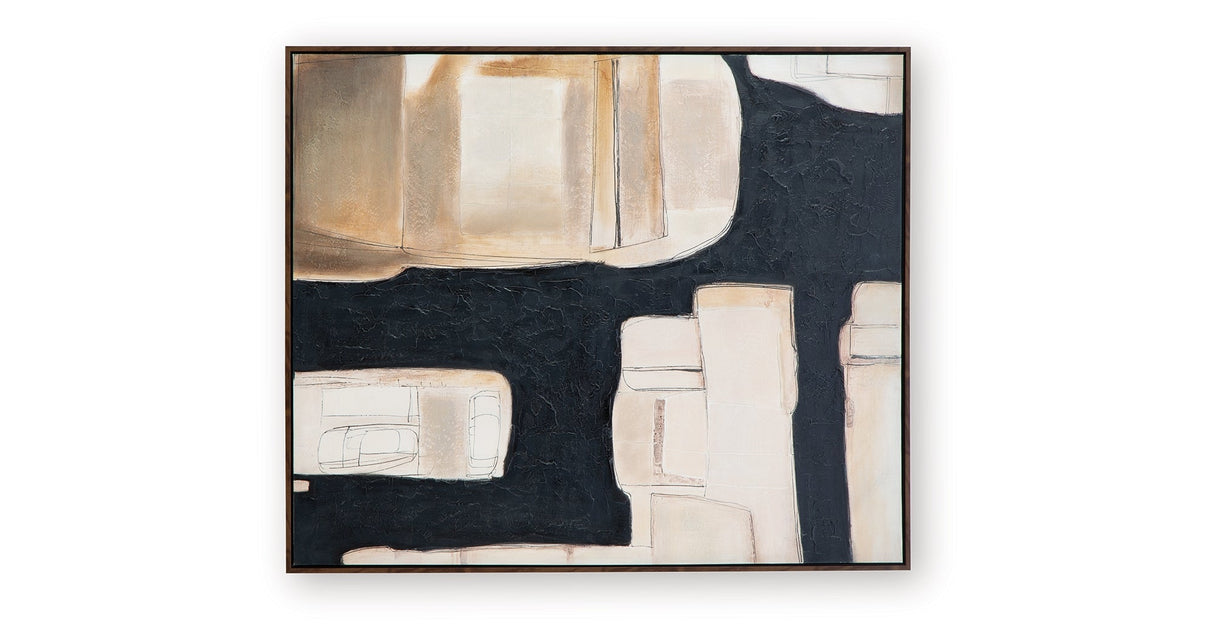 Feyville Black & Brown &Cream Wall Art by Ashley at Eve Furniture