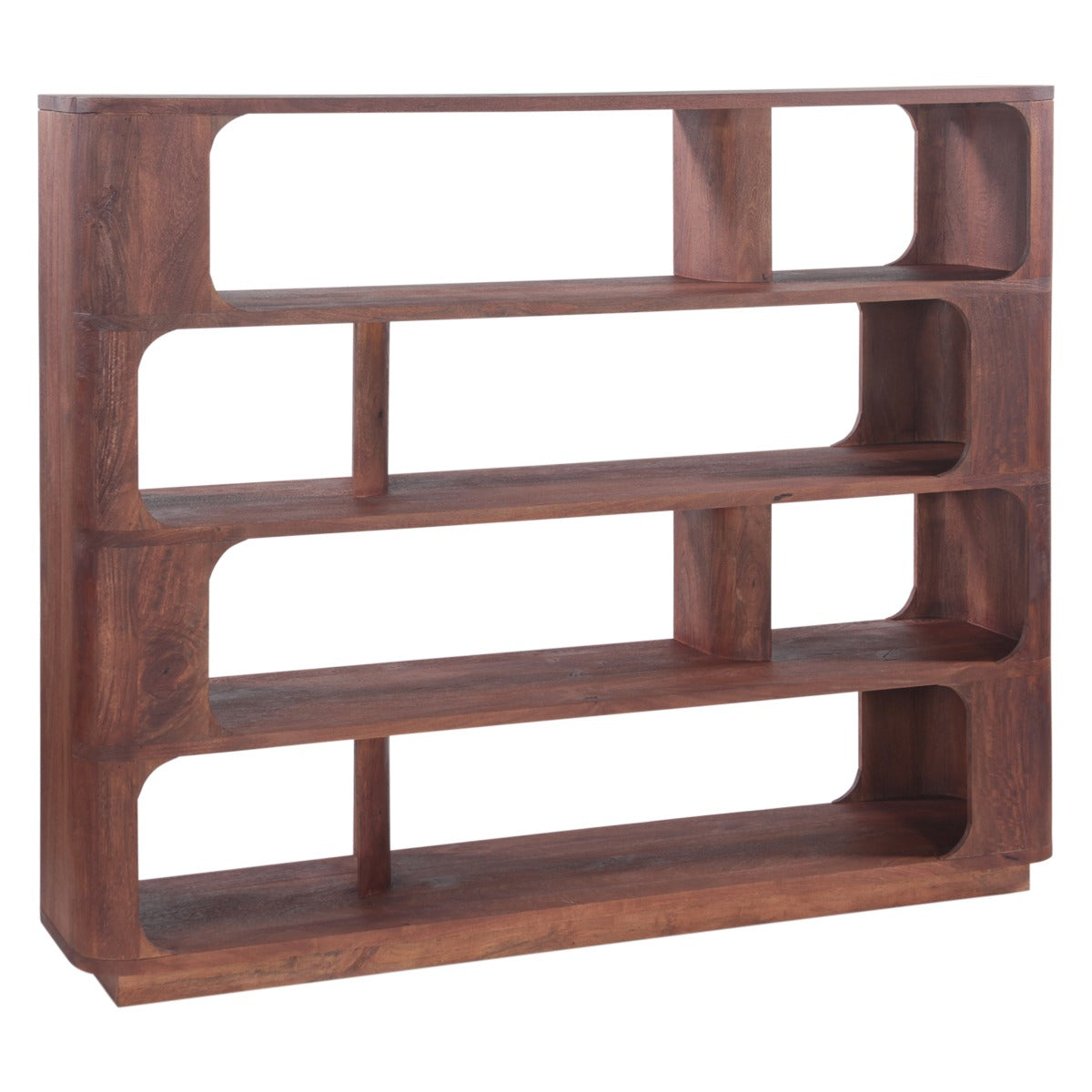 Henderson 67" Wide Bookshelf in Pecan Brown Sandblasted