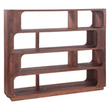 Henderson 67" Wide Bookshelf in Pecan Brown Sandblasted