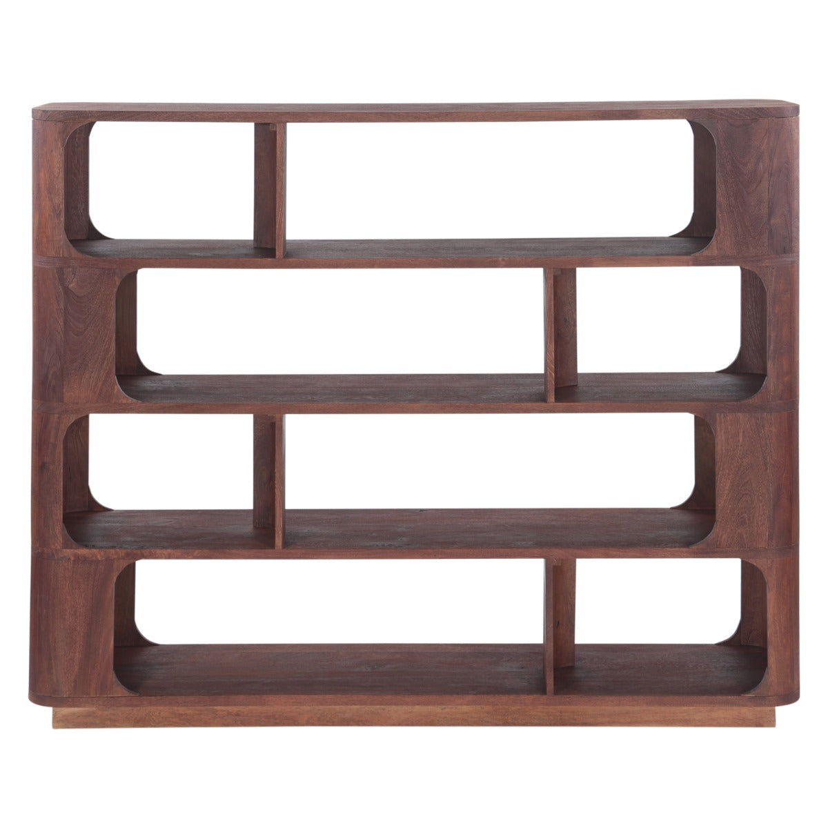 Henderson 67" Wide Bookshelf in Pecan Brown Sandblasted
