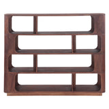 Henderson 67" Wide Bookshelf in Pecan Brown Sandblasted