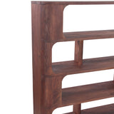 Henderson 67" Wide Bookshelf in Pecan Brown Sandblasted