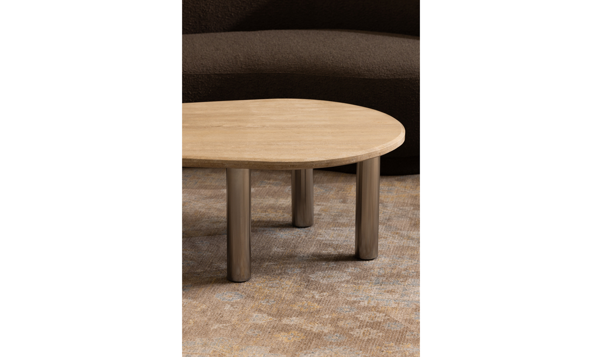 Fia Coffee Table - Beige Travertine by Moe's Home at Eve Furniture
