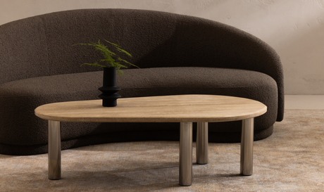Fia Coffee Table - Beige Travertine by Moe's Home at Eve Furniture
