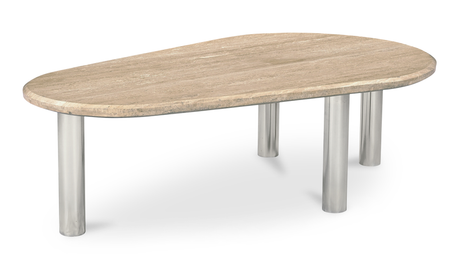 Fia Coffee Table - Beige Travertine by Moe's Home at Eve Furniture