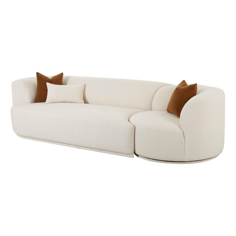 Fickle Cream Boucle 2-Piece Modular Sofa by TOV Furniture at Eve Furniture