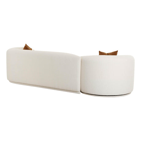 Fickle Cream Boucle 2-Piece Modular Sofa by TOV Furniture at Eve Furniture