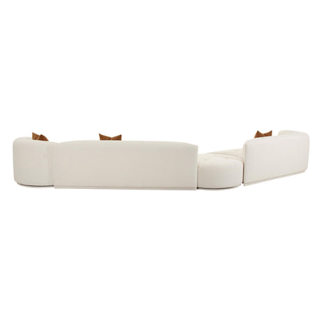 Fickle Cream Boucle 4-Piece Modular Sectional by TOV Furniture at Eve Furniture