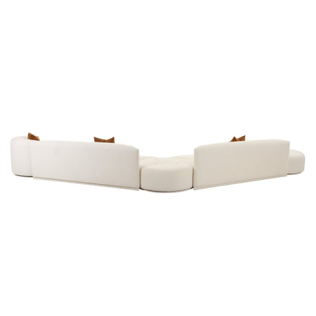 Fickle Cream Boucle 5-Piece Modular Chaise Sectional by TOV Furniture at Eve Furniture