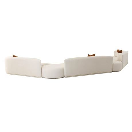 Fickle Cream Boucle 5-Piece Modular Sectional by TOV Furniture at Eve Furniture