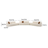 Fickle Cream Boucle 5-Piece Modular Sectional by TOV Furniture at Eve Furniture