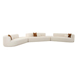 Fickle Cream Boucle 5-Piece Modular Sectional by TOV Furniture at Eve Furniture