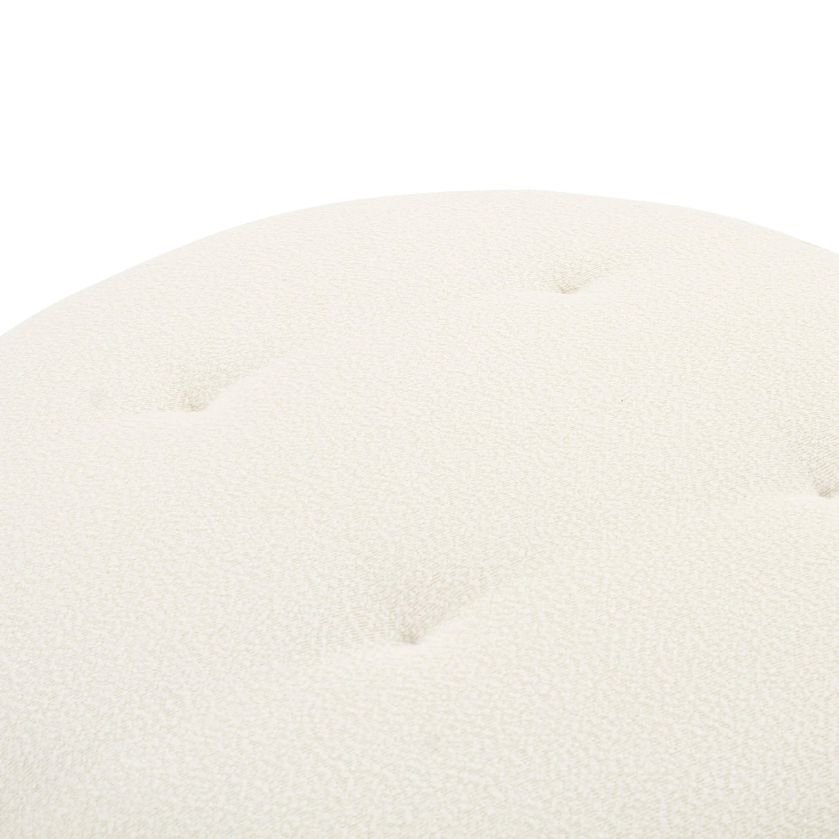 Fickle Cream Boucle Swivel Ottoman by TOV Furniture at Eve Furniture