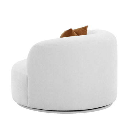 Fickle Grey Velvet Swivel Chair by TOV Furniture at Eve Furniture