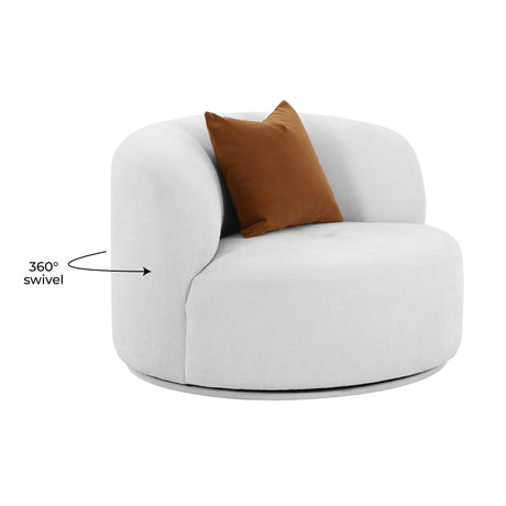 Fickle Grey Velvet Swivel Chair by TOV Furniture at Eve Furniture
