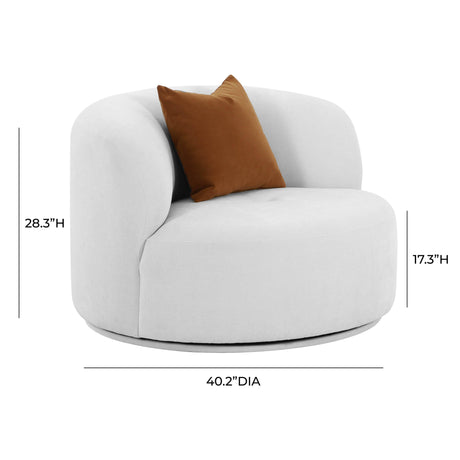 Fickle Grey Velvet Swivel Chair by TOV Furniture at Eve Furniture