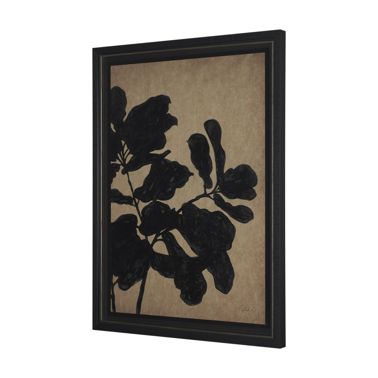 Ficus Silhouette II by Mercana Studio a Hand Embellished Framed Art Print Matted under Glass by Mercana at Eve Furniture