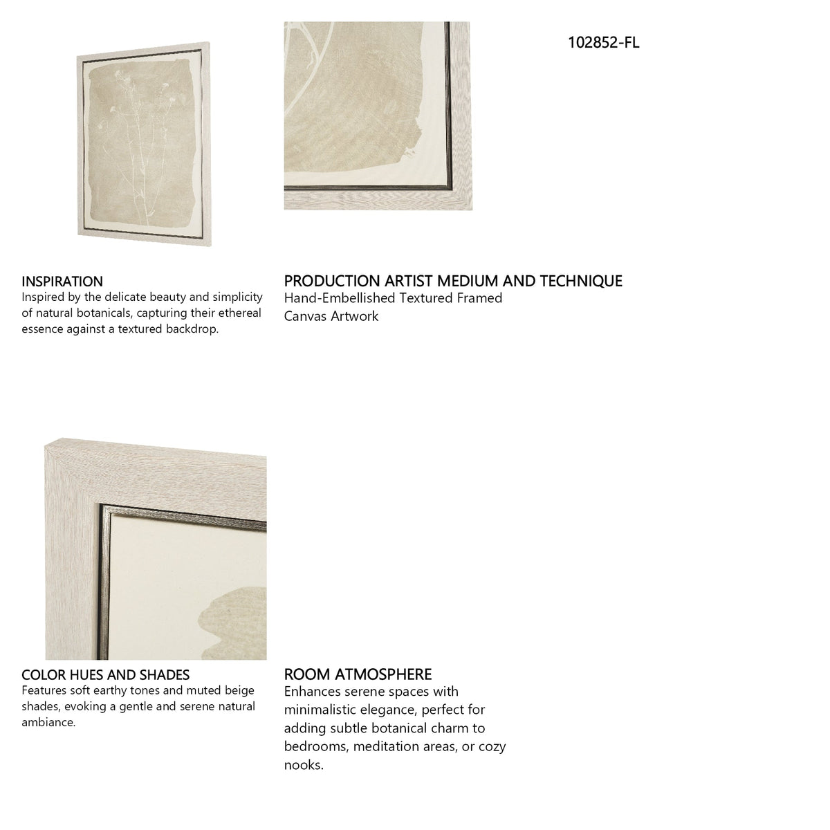 Field Study II: Bloom by Mercana Studio Hand-Embellished Textured Framed Canvas Artwork by Mercana at Eve Furniture