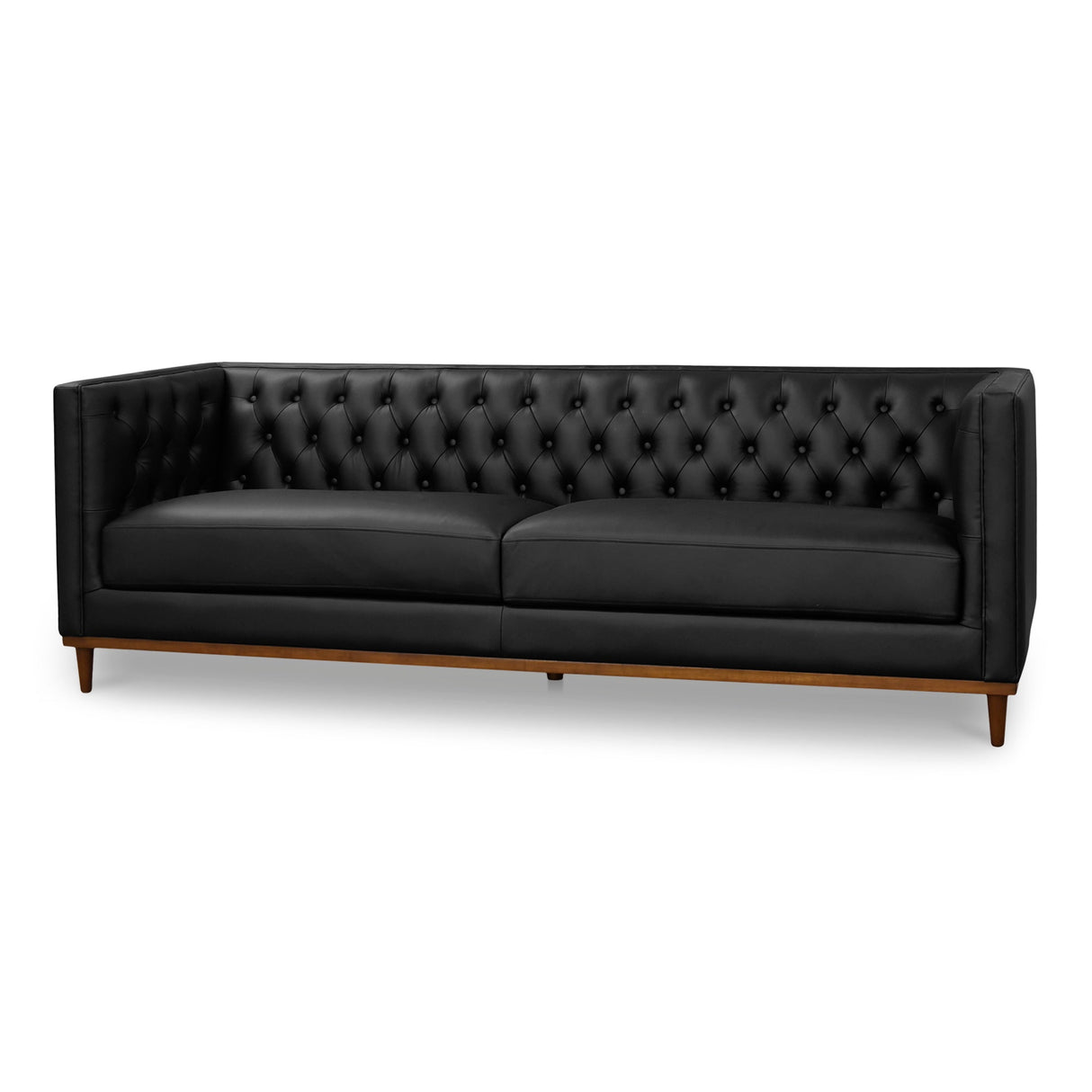 Fielder Black Leather Sofa by MOES at Eve Furniture