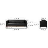 Fielder Black Leather Sofa by MOES at Eve Furniture