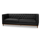 Fielder Black Leather Sofa