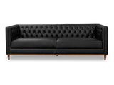 Fielder Black Leather Sofa