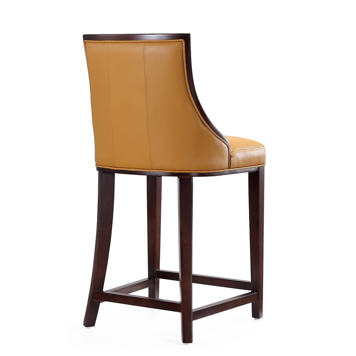 Fifth Ave Counter Stool in Camel and Dark Walnut by Manhattan Comfort at Eve Furniture