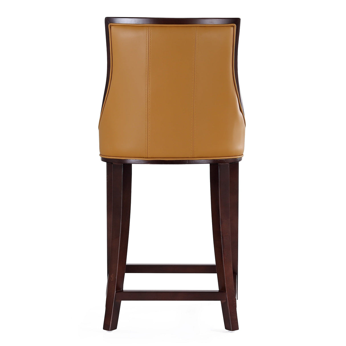 Fifth Ave Counter Stool in Camel and Dark Walnut (set of 2) by Manhattan Comfort at Eve Furniture