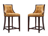 Fifth Ave Counter Stool in Camel and Dark Walnut (set of 2) by Manhattan Comfort at Eve Furniture
