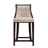 Fifth Ave Counter Stool in Cream and Dark Walnut by Manhattan Comfort at Eve Furniture