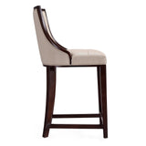 Fifth Ave Counter Stool in Cream and Dark Walnut by Manhattan Comfort at Eve Furniture