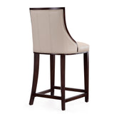 Fifth Ave Counter Stool in Cream and Dark Walnut by Manhattan Comfort at Eve Furniture