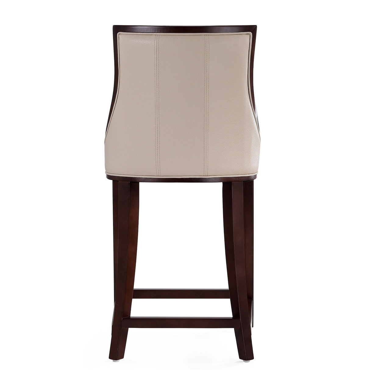 Fifth Ave Counter Stool in Cream and Dark Walnut by Manhattan Comfort at Eve Furniture