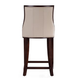 Fifth Ave Counter Stool in Cream and Dark Walnut by Manhattan Comfort at Eve Furniture