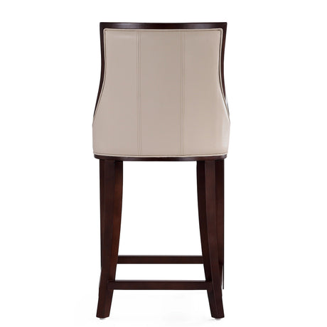 Fifth Ave Counter Stool in Cream and Dark Walnut by Manhattan Comfort at Eve Furniture