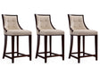 Fifth Ave Counter Stool in Cream and Dark Walnut (set of 3) by Manhattan Comfort at Eve Furniture