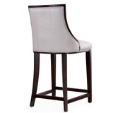 Fifth Ave Counter Stool in Pearl White and Walnut by Manhattan Comfort at Eve Furniture